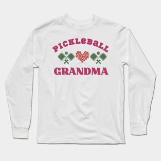 PICKLEBALL GRANDMA, HEART, PADDLE AND BALL, great gift for Grammy, Nana, Grandma Long Sleeve T-Shirt